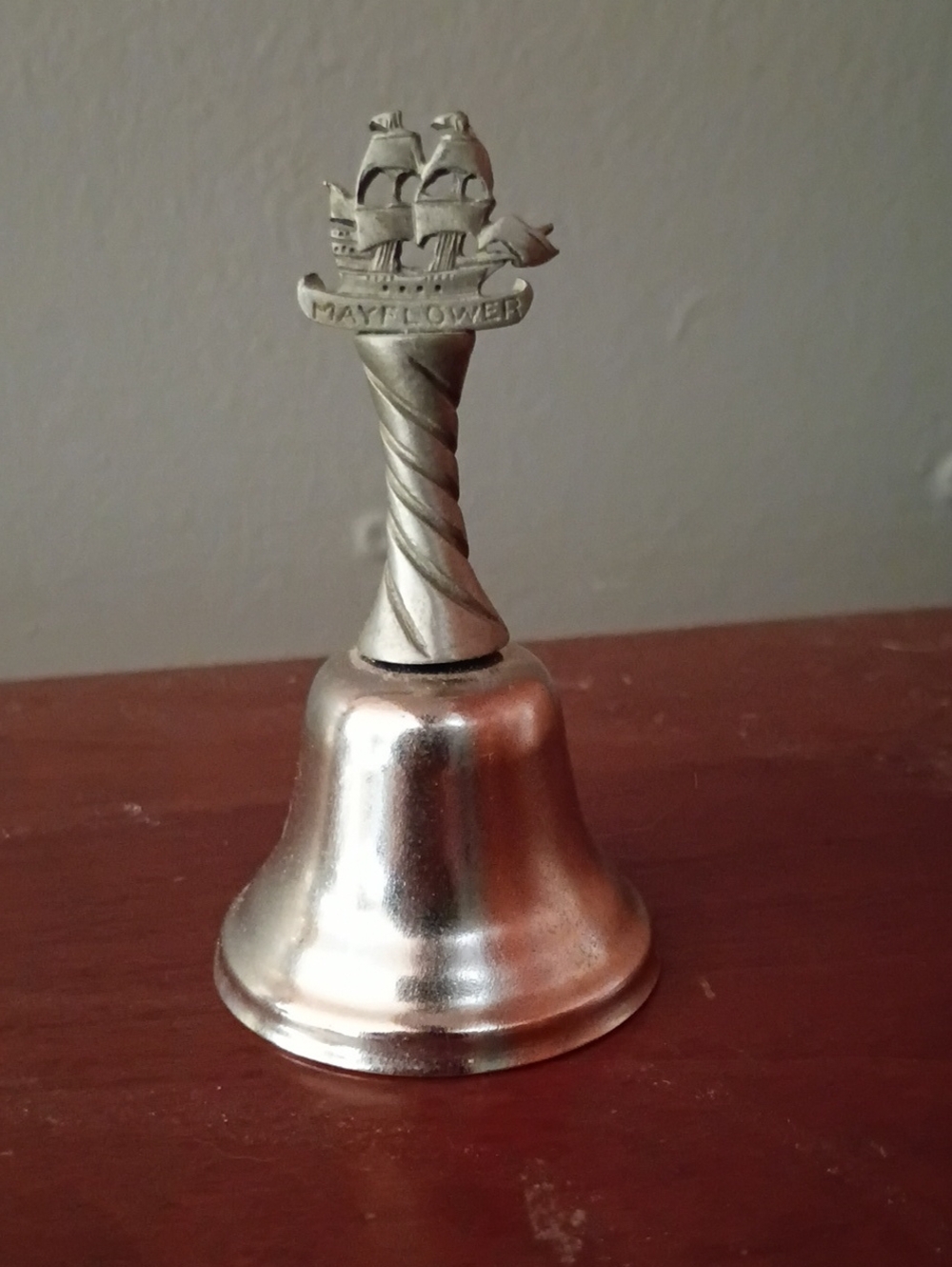 Mayflower Ship Decorative Bell - Silver Tone